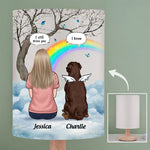 Your Pawprints Are Forever On My Heart - Memorial Personalized Custom Linen Bedside Table Lamp - Sympathy Gift For Pet Owners, Pet Lovers
