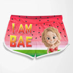 Summer With My Bae - Funny Personalized Custom Tropical Hawaiian Aloha Couple Beach Shorts - Summer Vacation Gift, Birthday Party Gift For Couple, Husband, Wife