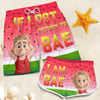 Été avec ma chérie - Short de plage hawaïen personnalisé et humoristique pour couple - Cadeau de vacances d'été, cadeau d'anniversaire pour mari et femme