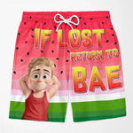 Summer With My Bae - Funny Personalized Custom Tropical Hawaiian Aloha Couple Beach Shorts - Summer Vacation Gift, Birthday Party Gift For Couple, Husband, Wife