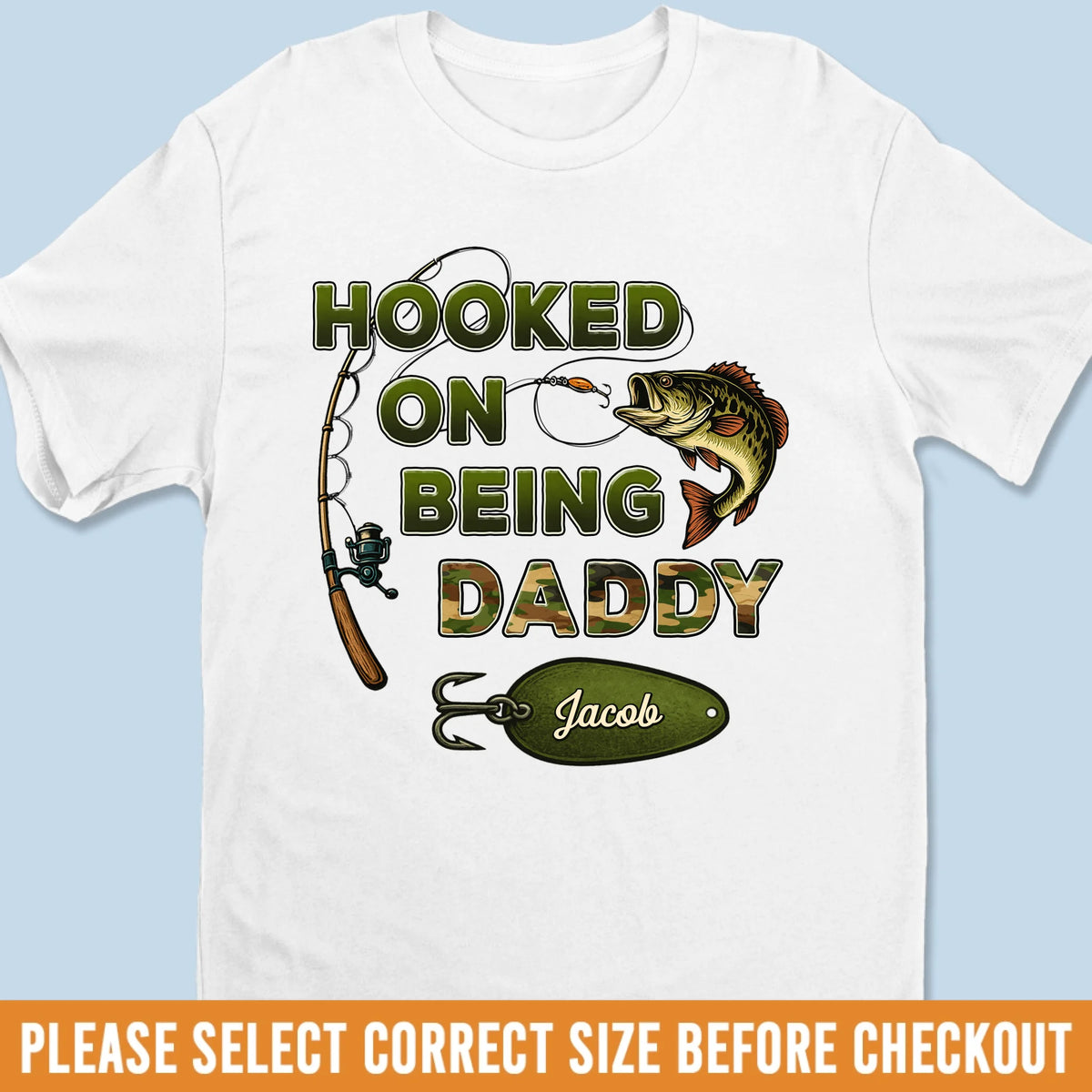 Hooked On My Little Crew - Family Personalized Custom Unisex T-shirt, Premium T-shirt, Hoodie -  Father's Day, Gift For Dad, Grandpa