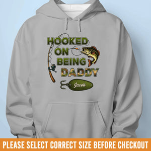 Hooked On My Little Crew - Family Personalized Custom Unisex T-shirt, Premium T-shirt, Hoodie -  Father's Day, Gift For Dad, Grandpa
