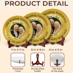 Custom Photo Together Forevermore - Couple Personalized Custom Ceramic Plate - Gift For Husband Wife, Anniversary