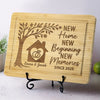 First Home, Best Memories - Couple Personalized Custom Engraved Wooden Cutting Board - Gift For Husband Wife, Anniversary