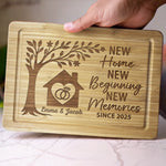 First Home, Best Memories - Couple Personalized Custom Engraved Wooden Cutting Board - Gift For Couple