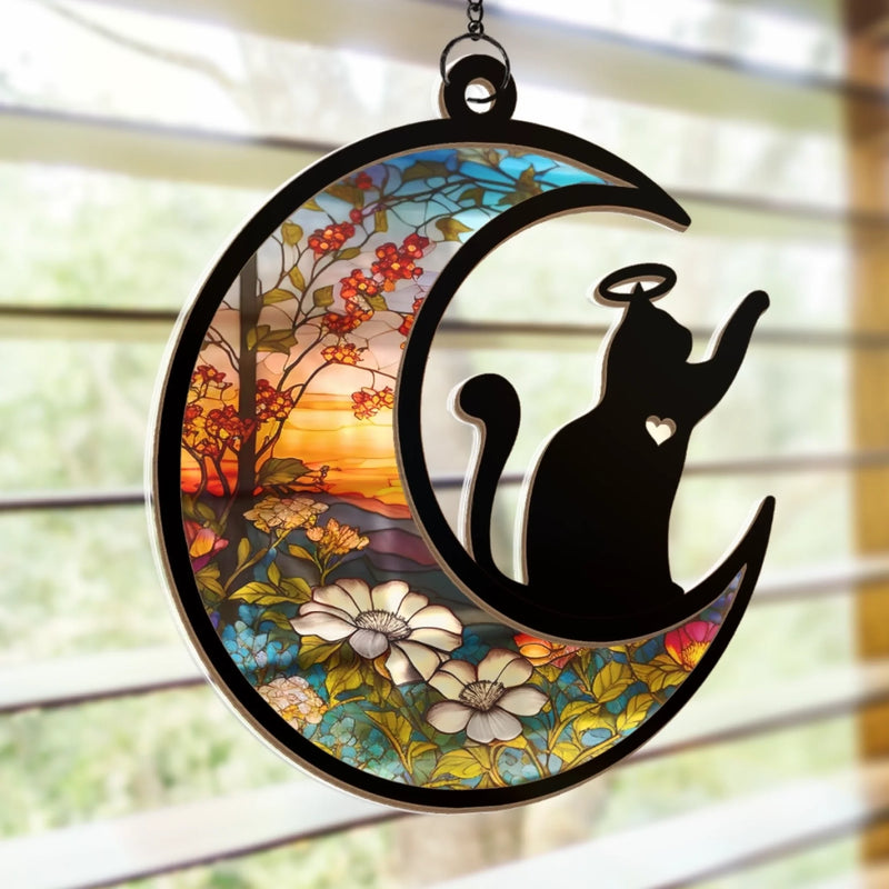 My Angel With Whiskers - Memorial Window Hanging Suncatcher Ornament - Sympathy Gift For Pet Owners, Pet Lovers