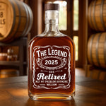 Living The Retired Life - Coworker Personalized Custom Whiskey Bottle - Appreciation, Retirement Gift For Coworkers