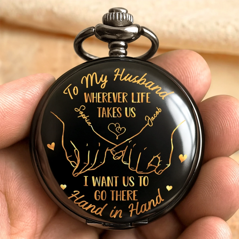 Only You And Me - Couple Personalized Custom Pocket Watch - Gift For Husband Wife, Anniversary