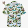 Chemise hawaïenne unisexe personnalisée avec photo et fourrure véritable en mode vacances - Cadeau idéal pour les vacances d'été, les propriétaires d'animaux et les amoureux des animaux