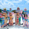 Catch Me Where The Waves Are - Bestie Personalized Custom Beach Towel - Summer Vacation Gift, Birthday Pool Party Gift For Best Friends, BFF, Sisters