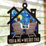 In This House, Love Lives - Couple Personalized Window Hanging Suncatcher Ornament - Gift For Husband Wife, Anniversary