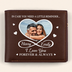 Custom Photo I Love You Forever & Always - Couple Personalized Custom Double-Sided Printed Leather Wallet - Gift For Husband, Wife, Couple