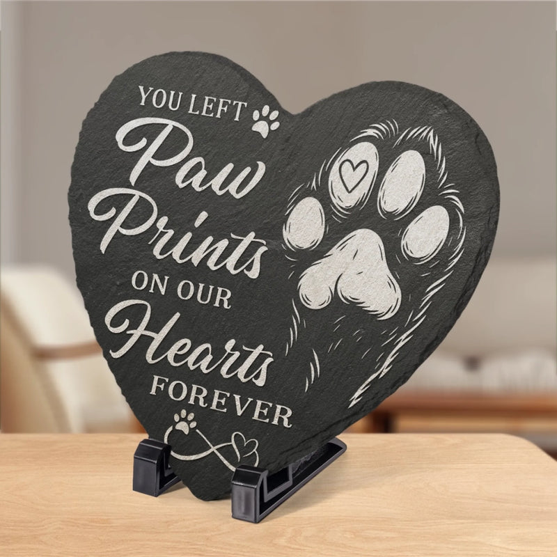 Our Cuddle Never Ends - Memorial Heart Shaped Stone With Stand - Sympathy Gift For Pet Lovers
