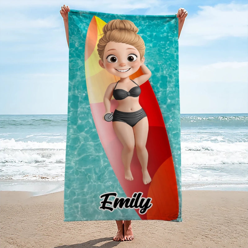 Paradise Found - Bestie Personalized Custom Beach Towel - Summer Vacation Gift, Birthday Pool Party Gift For Best Friends, Sisters