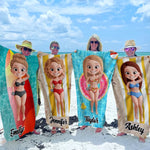 Paradise Found - Bestie Personalized Custom Beach Towel - Summer Vacation Gift, Birthday Pool Party Gift For Best Friends, Sisters