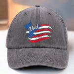 Forever Papa - Family Personalized Custom Vintage Washed Denim Baseball Cap US - 4th Of July, Gift For Dad, Grandpa