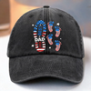 Coolest Papa In Town - Family Personalized Custom Vintage Washed Denim Baseball Cap US - 4th Of July, Gift For Dad, Grandpa