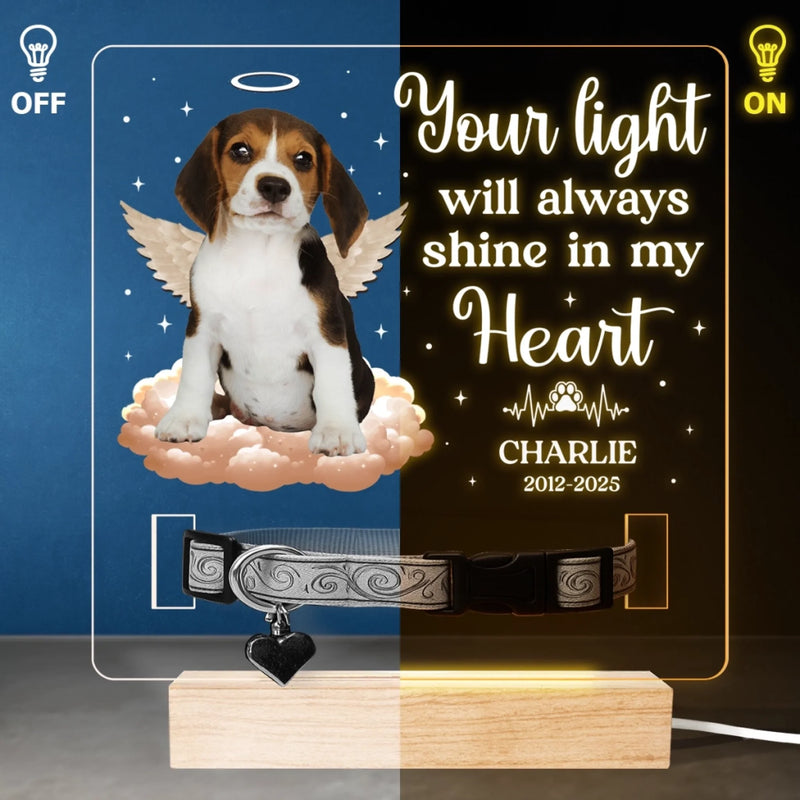 Custom Photo Forever My Angel - Memorial Personalized Custom Pet Loss Memorial Light - Sympathy Gift For Pet Owners, Pet Lovers