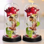 Custom Photo Light Up Eternal Rose In Glass Dome -  Personalized Anniversary Wedding Gifts For Husband, Wife, Couple - You Light Up My World