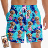 Short de plage hawaïen personnalisé avec photo « Pattes dehors, soleil dehors » – Short de plage hawaïen tropical Aloha pour homme, personnalisé pour chien et chat – Cadeau de vacances d'été pour propriétaires et amoureux des animaux