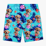 Custom Photo Paws Out, Sun's Out - Dog & Cat Personalized Custom Tropical Hawaiian Aloha Men Beach Shorts - Summer Vacation Gift For Dog Lovers