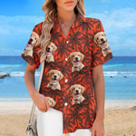 Custom Photo Paws And Palm Trees - Dog & Cat Personalized Custom Unisex Tropical Hawaiian Aloha Shirt - Summer Vacation Gift, Gift For Dog Lovers, Pet Owners