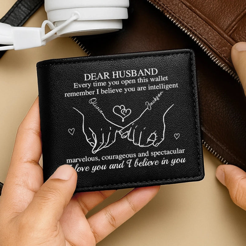 You Complete Every Part Of Me - Couple Personalized Custom Double-Sided Printed Leather Wallet - Gift For Husband