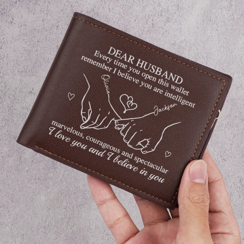 You Complete Every Part Of Me - Couple Personalized Custom Double-Sided Printed Leather Wallet - Gift For Husband
