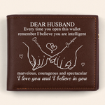 You Complete Every Part Of Me - Couple Personalized Custom Double-Sided Printed Leather Wallet - Gift For Husband