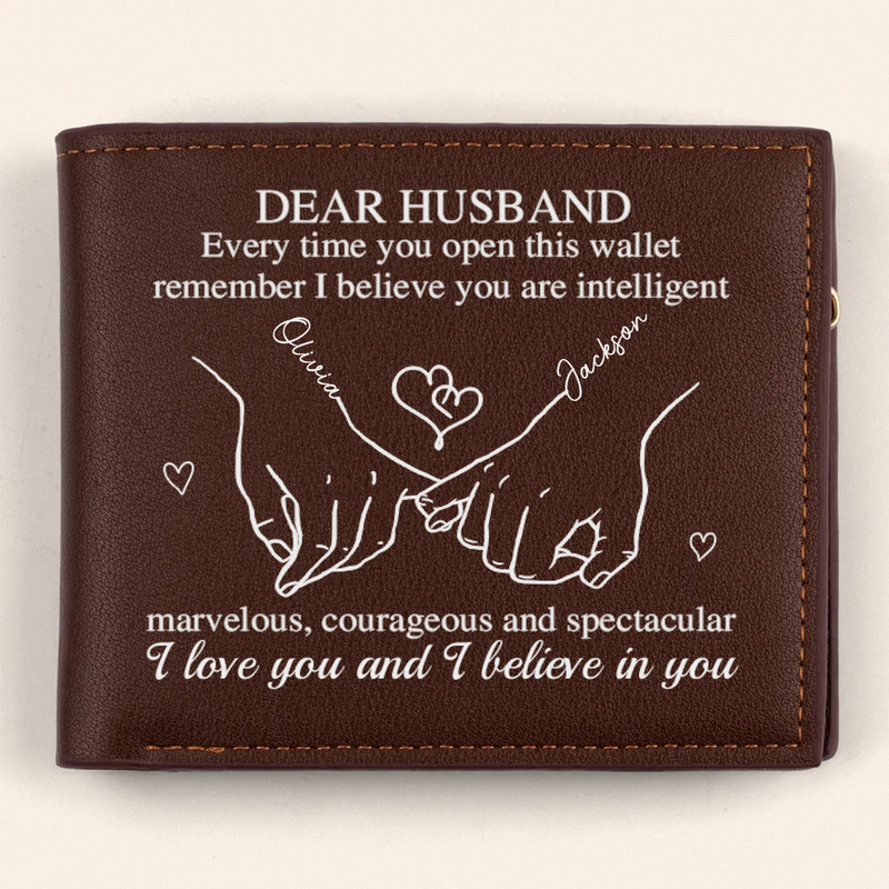 You Complete Every Part Of Me - Couple Personalized Custom Double-Sided Printed Leather Wallet - Gift For Husband