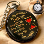 The Best Kind Of Magic Is Love - Couple Personalized Custom Pocket Watch - Gift For Husband, Wife, Couple