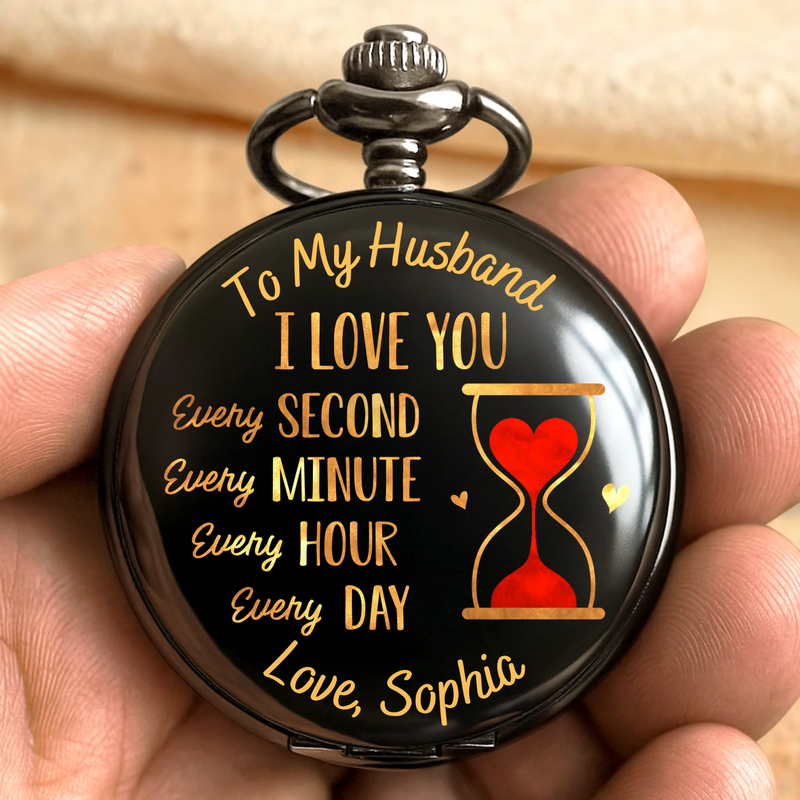 The Best Kind Of Magic Is Love - Couple Personalized Custom Pocket Watch - Gift For Husband, Wife, Couple