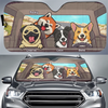 Attachez vos ceintures, il est temps d'aboyer ! Pare-soleil personnalisé pour pare-brise de voiture, protection pour vitres de voiture, cadeau pour propriétaires et amoureux des animaux.