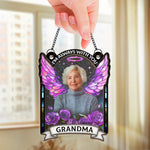 Custom Photo Heaven Gained A Piece Of My Heart - Memorial Personalized Window Hanging Suncatcher Ornament - Sympathy Gift For Grandma