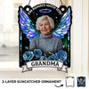 Custom Photo Heaven Gained A Piece Of My Heart - Memorial Personalized Window Hanging Suncatcher Ornament - Sympathy Gift For Family Members
