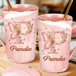 Beauty In The Little Things - Family Personalized Custom 14oz Marble Mug - Gift For Women