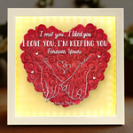 Wrapped In Your Love - Couple Personalized Custom Flower Shadow Box With LED - Gift For Couple