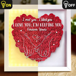 Wrapped In Your Love - Couple Personalized Custom Flower Shadow Box With LED - Gift For Couple