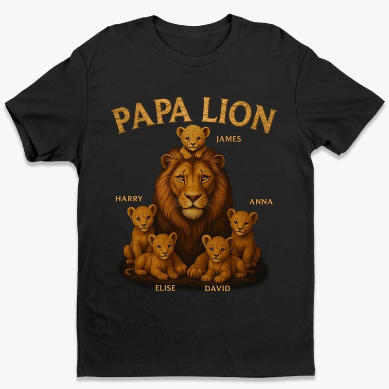 Grumpy But Loving, Papa Lion - Family Personalized Custom Unisex T-shirt, Premium T-shirt, Hoodie - Father's Day, Gift For Dad, Grandpa