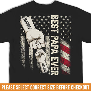 Diriger avec force, aimer avec fierté - T-shirt unisexe personnalisé imprimé au dos pour la famille, sweat à capuche, sweat-shirt - 4 juillet, cadeau pour papa, grand-père