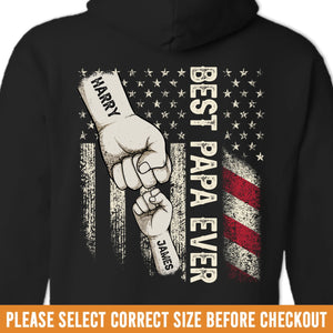 Diriger avec force, aimer avec fierté - T-shirt unisexe personnalisé imprimé au dos pour la famille, sweat à capuche, sweat-shirt - 4 juillet, cadeau pour papa, grand-père