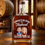 Love You More Each Day - Couple Personalized Custom Whiskey Bottle - Gift For Husband, Wife, Couple