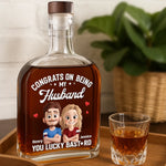 Love You More Each Day - Couple Personalized Custom Whiskey Bottle - Gift For Husband, Wife, Couple