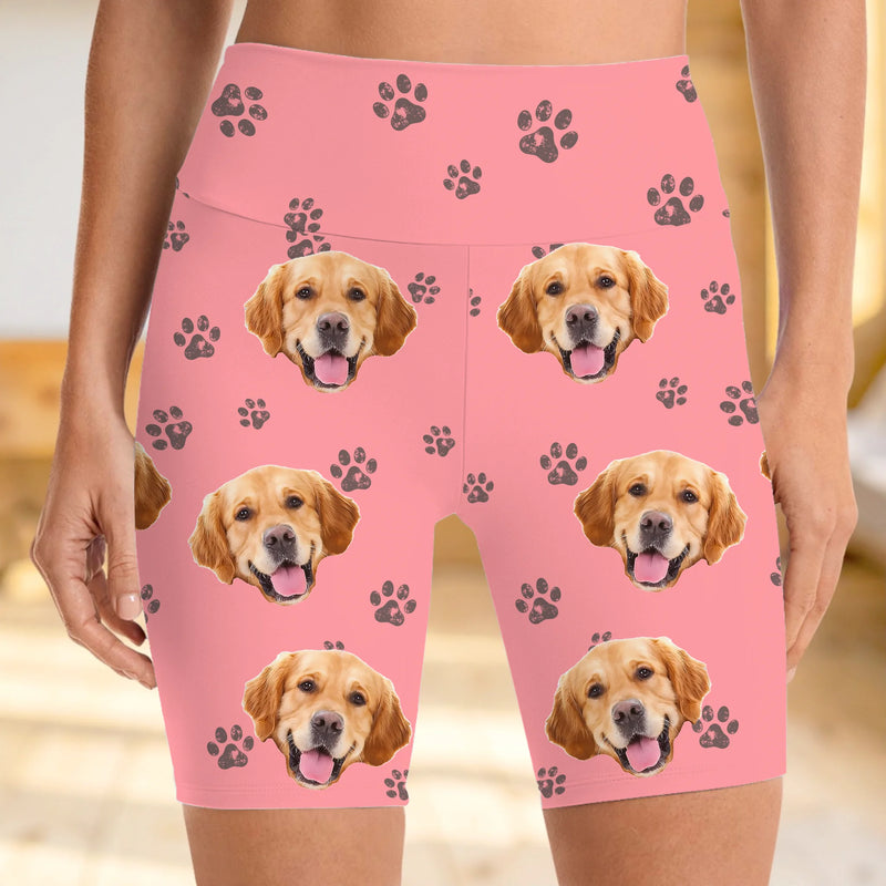 Custom Photo Snuggle Squad Goals - Dog & Cat Personalized Custom Biker Leggings - Gifts For Pet Owners, Pet Lovers