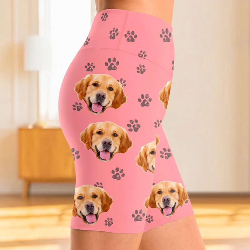 Custom Photo Snuggle Squad Goals - Dog & Cat Personalized Custom Biker Leggings - Gifts For Pet Owners, Pet Lovers