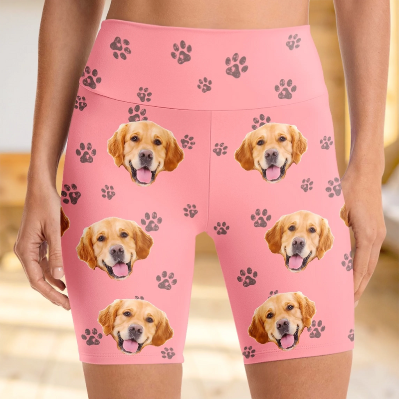 Custom Photo Snuggle Squad Goals - Dog & Cat Personalized Custom Biker Leggings - Gifts For Pet Owners, Pet Lovers