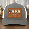 Papa sait mieux que quiconque - Casquette en maille avec patch en cuir personnalisé pour la famille - 4 juillet, cadeau pour papa et grand-père