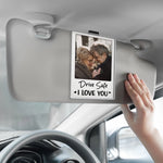 Custom Photo You Mean The World To Me - Couple Personalized Custom Acrylic Car Visor Clip - Gift For Husband Wife, Anniversary