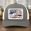 Papa et son équipe - Casquette en maille avec patch en cuir personnalisé pour la famille - 4 juillet, cadeau pour papa et grand-père