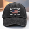 Dad Life Vibes - Casquette de baseball personnalisée en denim délavé vintage pour la famille - 4 juillet, cadeau pour papa et grand-père
